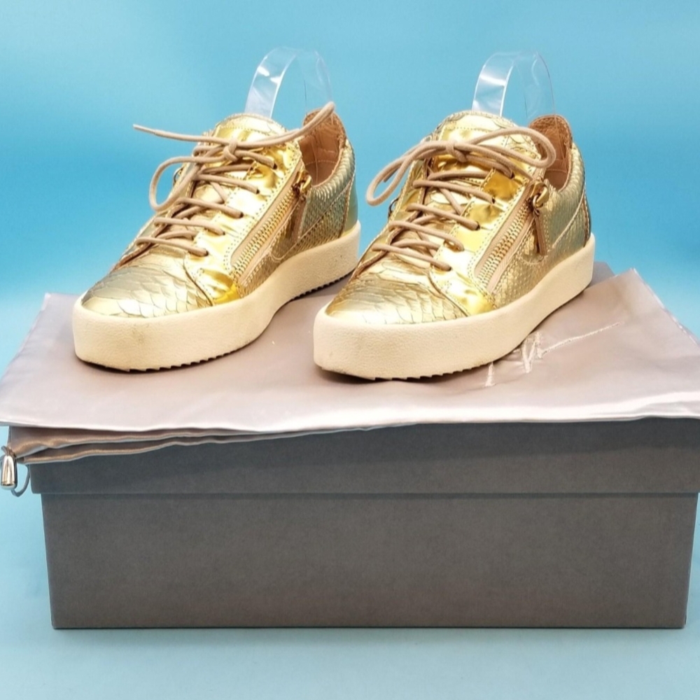 Giuseppe Zanotti Metallic Gold Sneakers